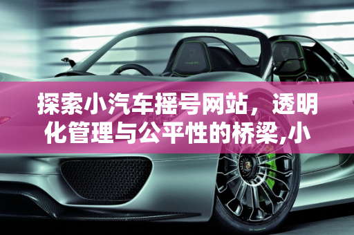 探索小汽车摇号网站，透明化管理与公平性的桥梁,小汽车摇号网站