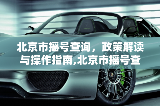 北京市摇号查询，政策解读与操作指南,北京市摇号查询